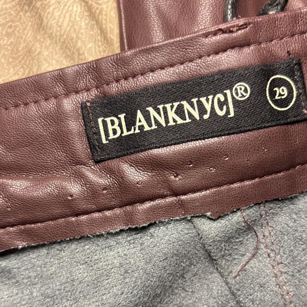 Blank NYC Women's Belted Brown Faux Leather Pants - Picture 8 of 13